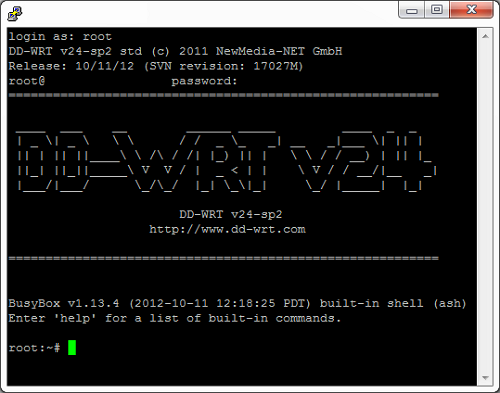 SSH into DD-WRT router