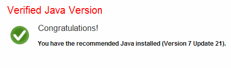 Congratulations - Verified Java Version