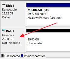 Disk Manager - Unknown Disk