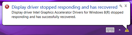 Display driver stopped responding and has recovered.