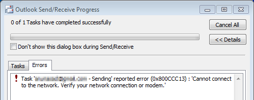 Outlook Send/Receive Progress