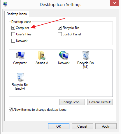 Desktop Icon Settings - Computer