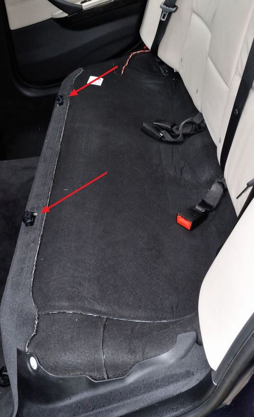 BMW E90 back seat removed