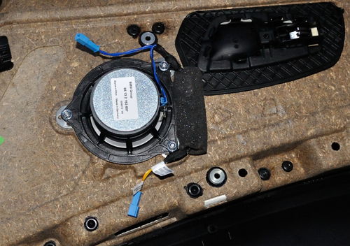 BMW Alpine mid-range speaker installed