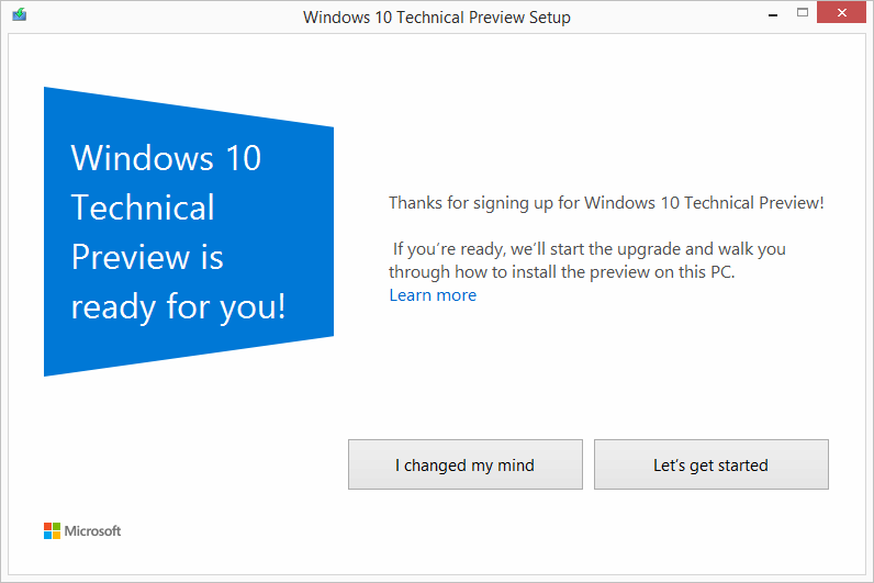 Windows 10 Technical Preview Setup