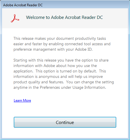 Welcome to Adobe Acrobat Reader DC