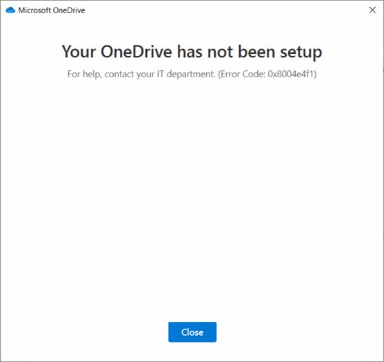 Your OneDrive has not been setup