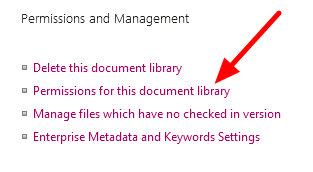 SharePoint > Permissions for this document library