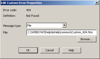 404 Custom Error Properties