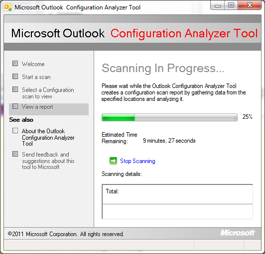 Microsot Outlook Configuration Analyzer Tool