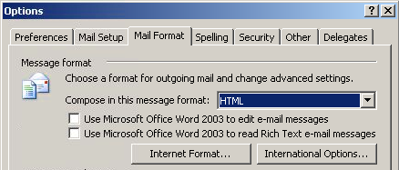 Outlook 2003 - Compose in this message format