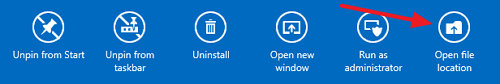 Windows 8 open file location