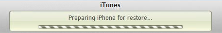 iTunes - Preparing iPhone for restore...