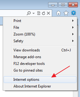 Internet Explorer and go to Tools > Internet Options