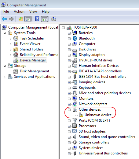 Unknown Device in Device Manager