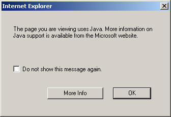 IE - The page you are viewing uses Java