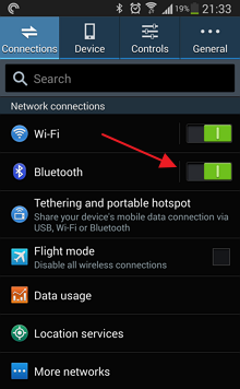 Samsung Note 3 > Connections > Bluetooth