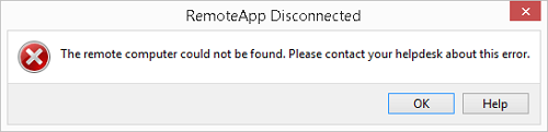 RemoteApp Disconnected error