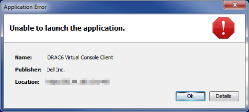 Java Error: Unable to launch the application