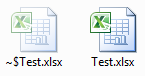 Temporary MS Excel file