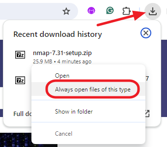 Always open files of this type