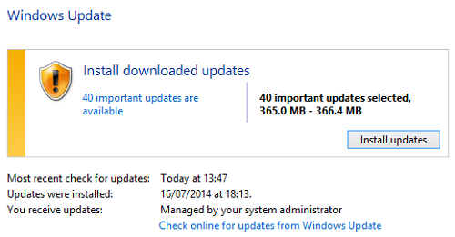 Windows Update - Install Updates