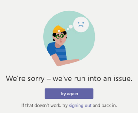 Microsoft Teams login error