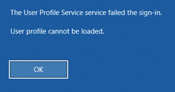 User profile cannot be loaded