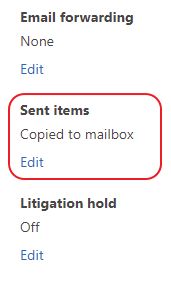 Sent Items: Copied to Mailbox