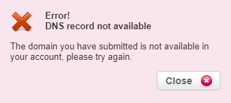 DNS Record not available
