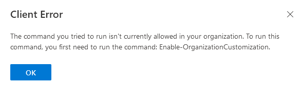 The command you tried to run isn't currently allowed in your organization