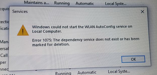 WLAN AutoConfig service error