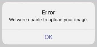 We were unable to upload your image