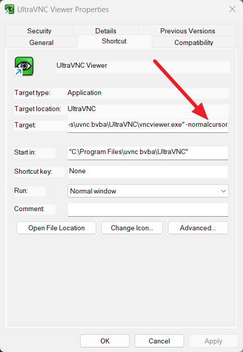 Ultra VNC Viewer Shortcut