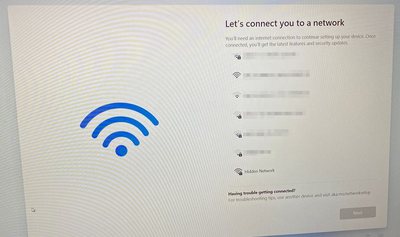 Windows 11 - Let's connect you to a network