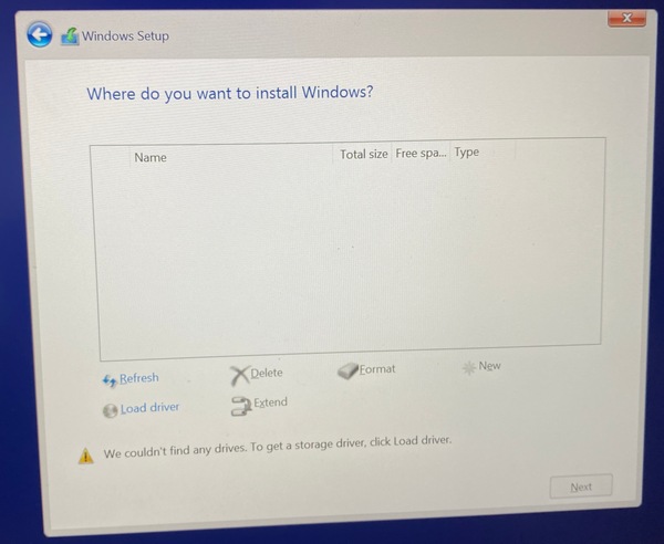 Where do you want to install Windows
