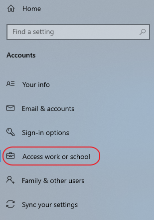 Access work or school