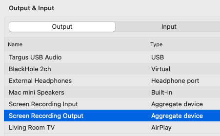 Mac System Settings > Sound > Output