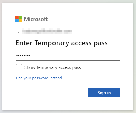 Temporary Access Pass