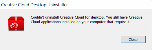 Creative Cloud Desktop Uninstaller Error